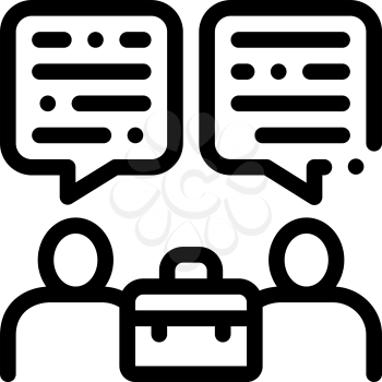 Deal Conversation of Two Businessmen Icon Vector. Outline Deal Conversation of Two Businessmen Sign. Isolated Contour Symbol Illustration
