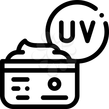 UV Protective Cream Icon Vector. Outline UV Protective Cream Sign. Isolated Contour Symbol Illustration