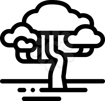 Savanna Tree Icon Vector. Outline Savanna Tree Sign. Isolated Contour Symbol Illustration