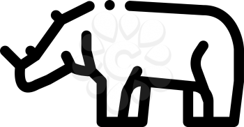 Rhinoceros Icon Vector. Outline Rhinoceros Sign. Isolated Contour Symbol Illustration