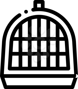 Pet Cage Icon Vector. Outline Pet Cage Sign. Isolated Contour Symbol Illustration