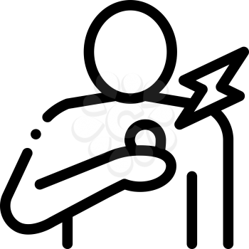 Chest Pain Icon Vector. Outline Chest Pain Sign. Isolated Contour Symbol Illustration