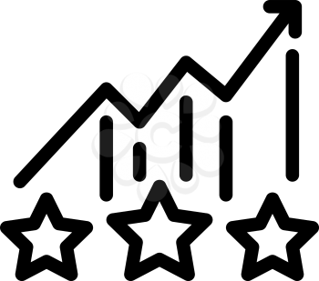 Bonus Star Statistics Icon Vector. Outline Bonus Star Statistics Sign. Isolated Contour Symbol Illustration