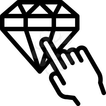 Bonus Diamond Selection Icon Vector. Outline Bonus Diamond Selection Sign. Isolated Contour Symbol Illustration