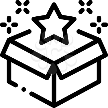 Star Bonus Box Icon Vector. Outline Star Bonus Box Sign. Isolated Contour Symbol Illustration