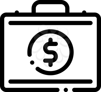 Money Dollars Case Icon Vector. Outline Money Dollars Case Sign. Isolated Contour Symbol Illustration
