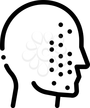 Face Part Scan Icon Vector. Outline Face Part Scan Sign. Isolated Contour Symbol Illustration
