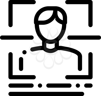 Information About Person When Scanning Icon Vector. Outline Information About Person When Scanning Sign. Isolated Contour Symbol Illustration