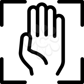 Person Handprint Scan Icon Vector. Outline Person Handprint Scan Sign. Isolated Contour Symbol Illustration
