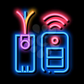 Immobilizer Electronic Symbol neon light sign vector. Glowing bright icon Immobilizer Electronic Symbol sign. transparent symbol illustration