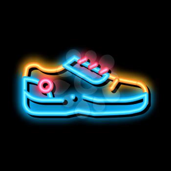 Special Sports Shoes neon light sign vector. Glowing bright icon Special Sports Shoes sign. transparent symbol illustration