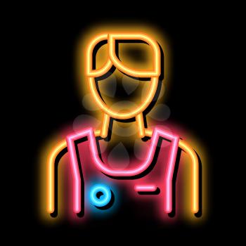 Male Athlete Sportsman neon light sign vector. Glowing bright icon Male Athlete Sportsman sign. transparent symbol illustration