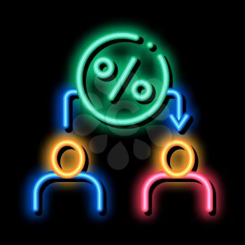 Lend Money Human neon light sign vector. Glowing bright icon Lend Money Human sign. transparent symbol illustration