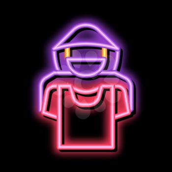 T-Shirt Shoplifter Concept neon light sign vector. Glowing bright icon T-Shirt Shoplifter Concept Sign. Isolated Contour Symbol Illustration