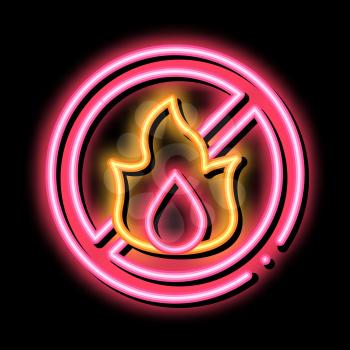 Strikethrough Flame neon light sign vector. Glowing bright icon Strikethrough Flame sign. transparent symbol illustration
