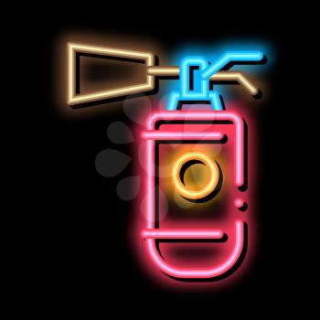 Fire Extinguisher Device neon light sign vector. Glowing bright icon Fire Extinguisher Device sign. transparent symbol illustration