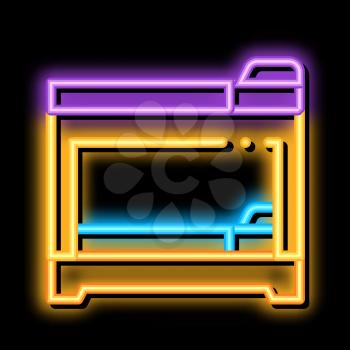 Bunk Bed Sleeping Time neon light sign vector. Glowing bright icon Bunk Bed Sleeping Time sign. transparent symbol illustration