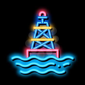 Sea Light Buoy neon light sign vector. Glowing bright icon Sea Light Buoy sign. transparent symbol illustration
