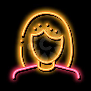 Woman Silhouette neon light sign vector. Glowing bright icon Woman Silhouette sign. transparent symbol illustration