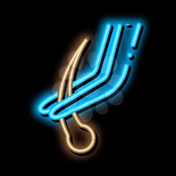 Plucking Hair neon light sign vector. Glowing bright icon Plucking Hair sign. transparent symbol illustration