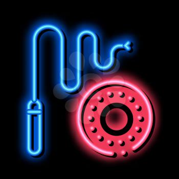Carrot And Stick neon light sign vector. Glowing bright icon Carrot And Stick isometric sign. transparent symbol illustration
