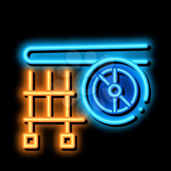 Plane Engine Wing neon light sign vector. Glowing bright icon Plane Engine Wing sign. transparent symbol illustration