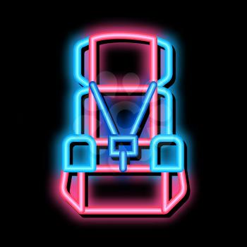 Child Seat Chair neon light sign vector. Glowing bright icon Child Seat Chair sign. transparent symbol illustration