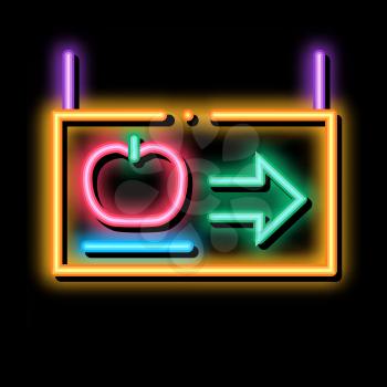Direction Tablet neon light sign vector. Glowing bright icon Direction Tablet sign. transparent symbol illustration