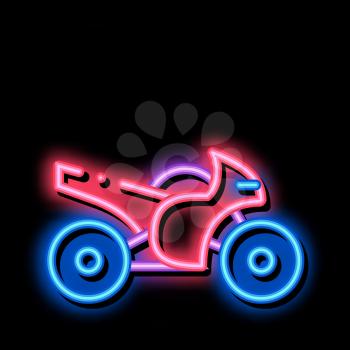 Motorcycle neon light sign vector. Glowing bright icon Motorcycle sign. transparent symbol illustration