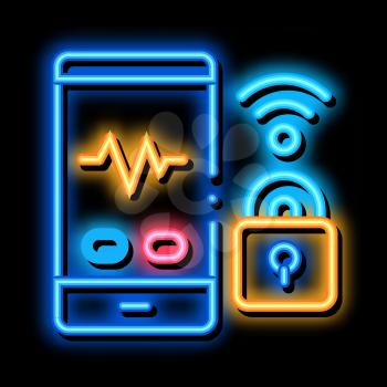 Wi-Fi Defense neon light sign vector. Glowing bright icon Wi-Fi Defense sign. transparent symbol illustration