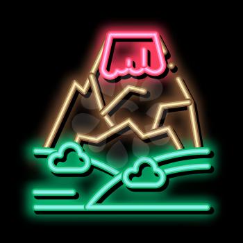 Mountain Concept neon light sign vector. Glowing bright icon Mountain Concept sign. transparent symbol illustration