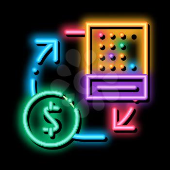 Exchange Lottery Sheet for Money neon light sign vector. Glowing bright icon Exchange Lottery Sheet for Money sign. transparent symbol illustration