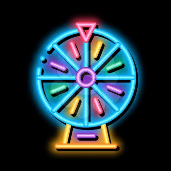 Wheel of Fortune neon light sign vector. Glowing bright icon Wheel of Fortune sign. transparent symbol illustration