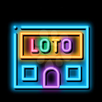 Lotto House neon light sign vector. Glowing bright icon Lotto House sign. transparent symbol illustration