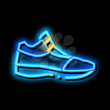 Volleyball Shoes Sneakers neon light sign vector. Glowing bright icon Volleyball Shoes Sneakers sign. transparent symbol illustration