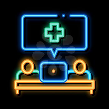 Medical Aid neon light sign vector. Glowing bright icon Medical Aid sign. transparent symbol illustration