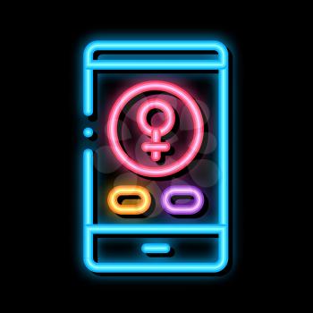 Phone Call Female neon light sign vector. Glowing bright icon Phone Call Female sign. transparent symbol illustration