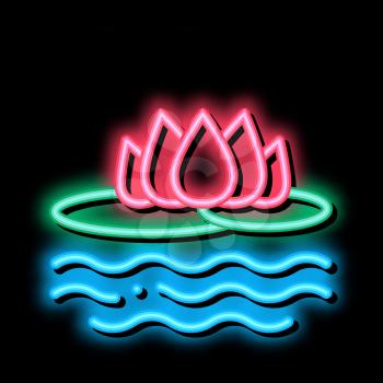 Lotus Nation Thailand Flower neon light sign vector. Glowing bright icon Flower On Sea Or Lake Water, Thai Aromatic Plant sign. transparent symbol illustration