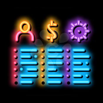 Analytic List neon light sign vector. Glowing bright icon Analytic List sign. transparent symbol illustration