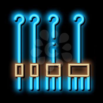 Piercing Hooks neon light sign vector. Glowing bright icon Piercing Hooks sign. transparent symbol illustration