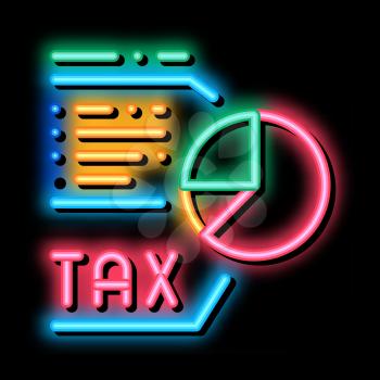 Tax Diagram neon light sign vector. Glowing bright icon Tax Diagram sign. transparent symbol illustration