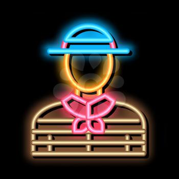 Gondolier Human neon light sign vector. Glowing bright icon Gondolier Human sign. transparent symbol illustration