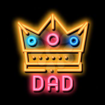 Father Crown neon light sign vector. Glowing bright icon Father Crown Sign. transparent symbol illustration