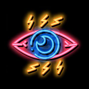 Strong Eye Pressure neon light sign vector. Glowing bright icon Strong Eye Pressure Sign. transparent symbol illustration