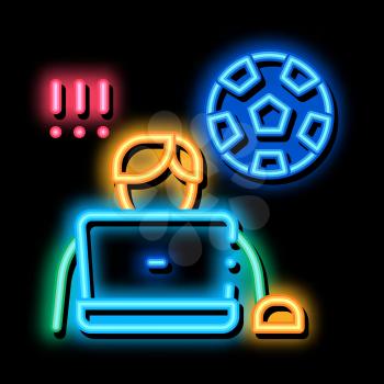 Soccer Critic neon light sign vector. Glowing bright icon Soccer Critic Sign. transparent symbol illustration