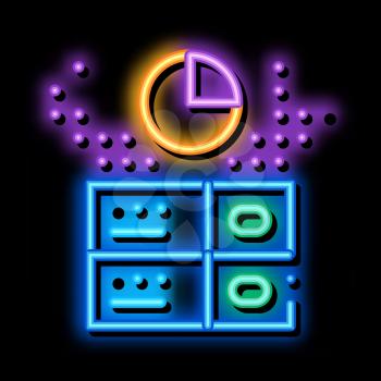long data storage neon light sign vector. Glowing bright icon long data storage sign. transparent symbol illustration