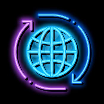 world internet network neon light sign vector. Glowing bright icon world internet network sign. transparent symbol illustration