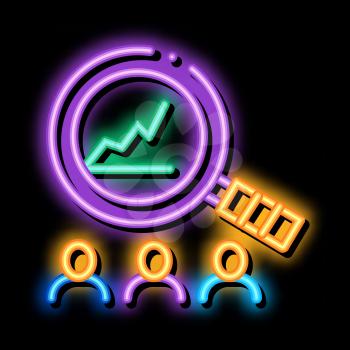 study on upward profit growth neon light sign vector. Glowing bright icon study on upward profit growth sign. transparent symbol illustration