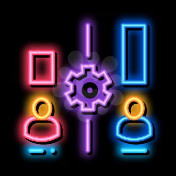 different resources of people neon light sign vector. Glowing bright icon different resources of people sign. transparent symbol illustration