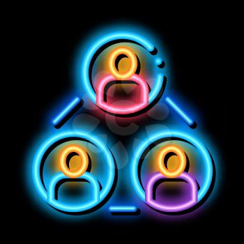 group leader neon light sign vector. Glowing bright icon group leader sign. transparent symbol illustration